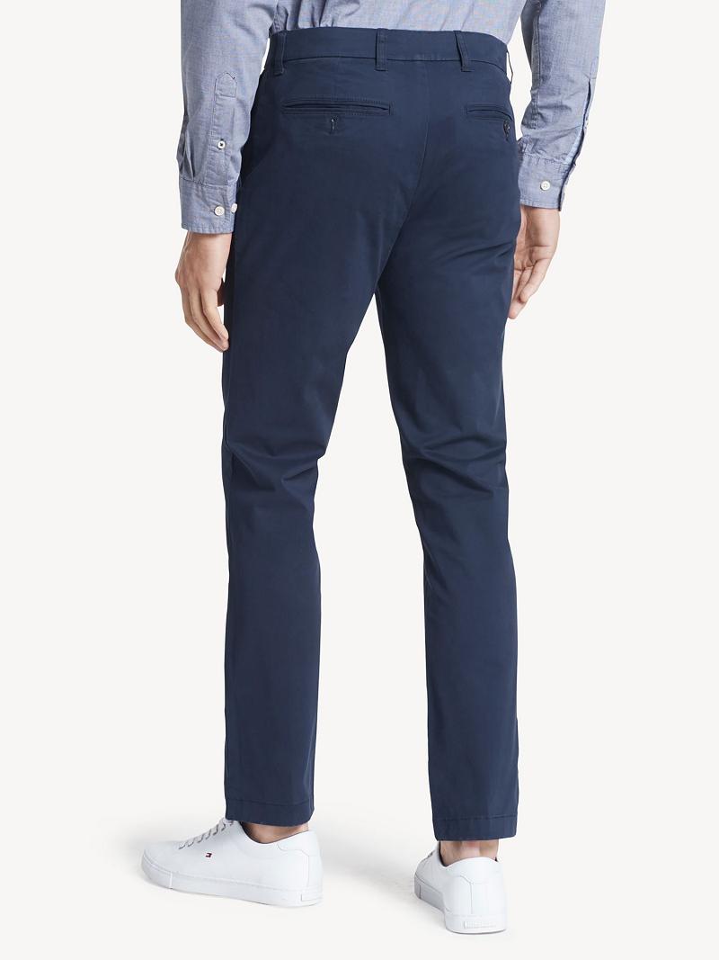 Férfi Tommy Hilfiger Slim fit essential comfort stretch chino Nadrág Sötétkék | HU 1123ILH